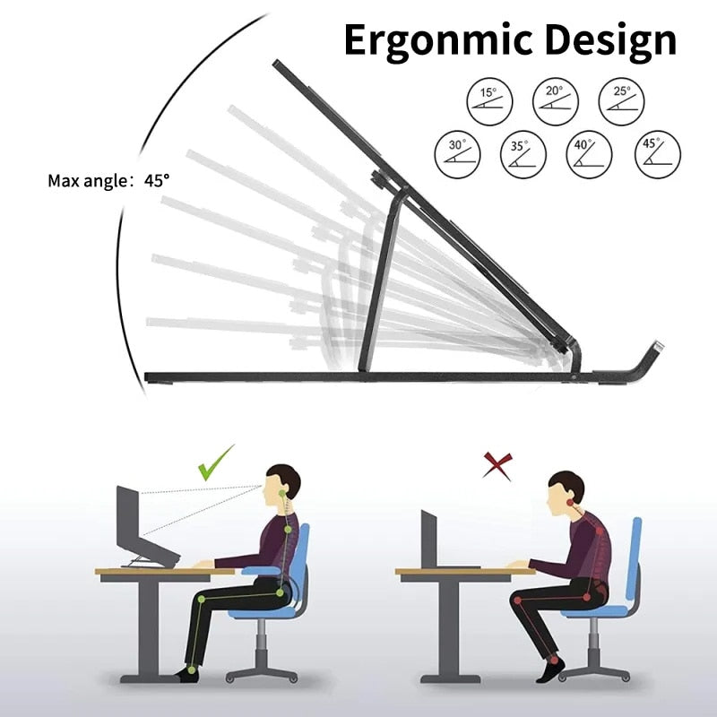 Adjustable 7-Angle Portable Tablet & Laptop Stand by HitMyNeed