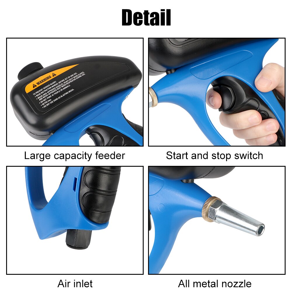 Adjustable 90 PSI Handheld Gravity Sandblasting Gun by HitMyNeed