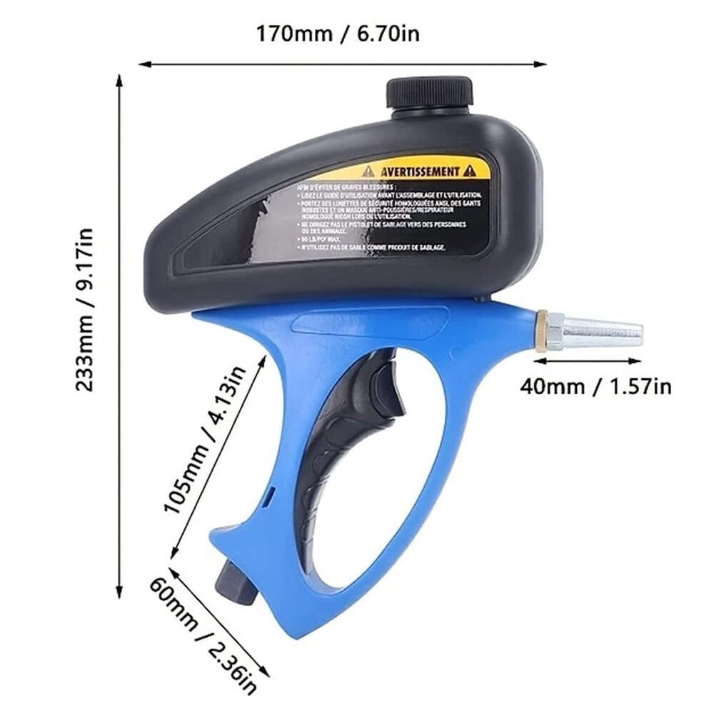 Adjustable 90 PSI Handheld Gravity Sandblasting Gun by HitMyNeed