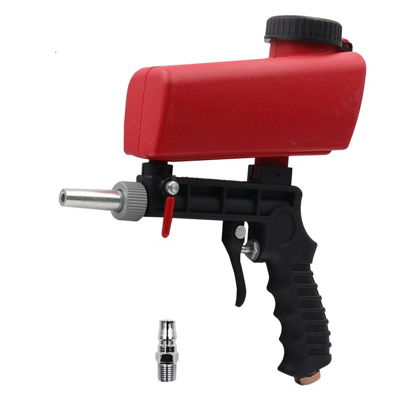 Adjustable 90 PSI Handheld Gravity Sandblasting Gun red by HitMyNeed