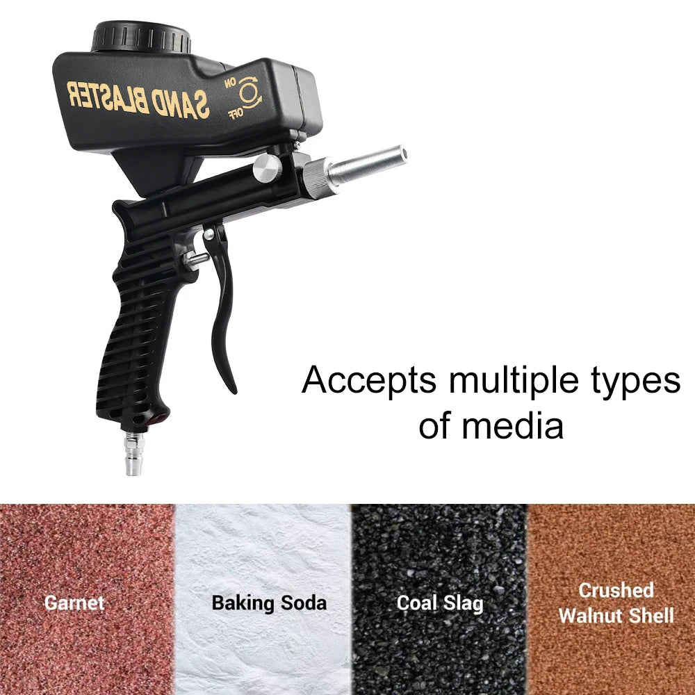 Adjustable 90 PSI Handheld Gravity Sandblasting Gun Set by HitMyNeed
