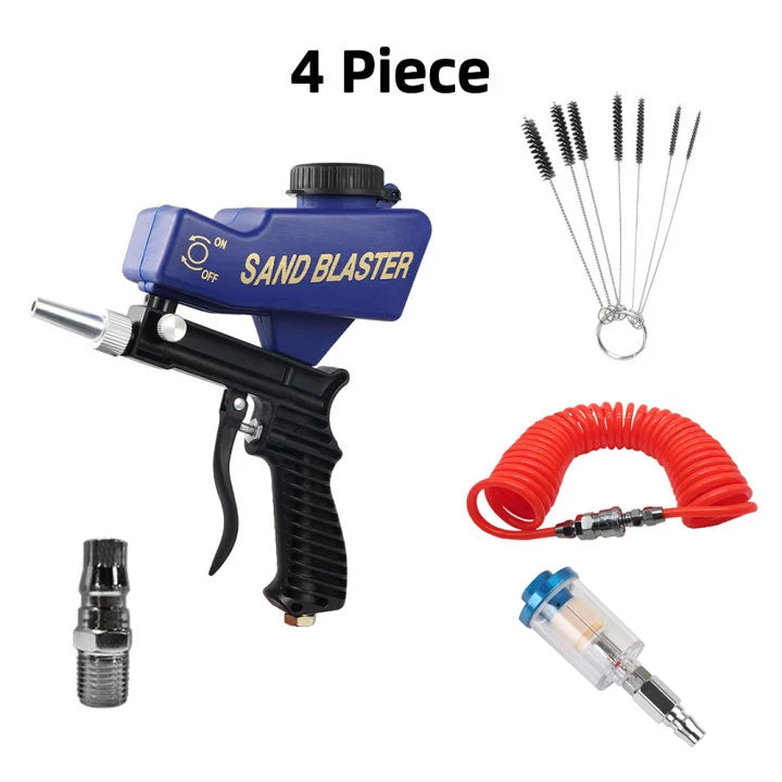 Adjustable 90 PSI Handheld Gravity Sandblasting Gun Set blue by HitMyNeed