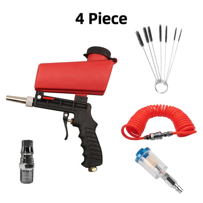 Adjustable 90 PSI Handheld Gravity Sandblasting Gun Set red by HitMyNeed