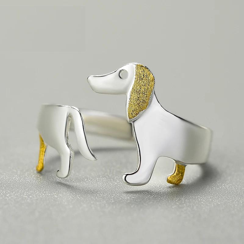 Adjustable 925 Sterling Silver Dachshund Ring by HitMyNeed