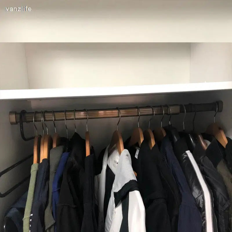 Adjustable Aluminum Closet Hanging Rail with Flanges by HitMyNeed