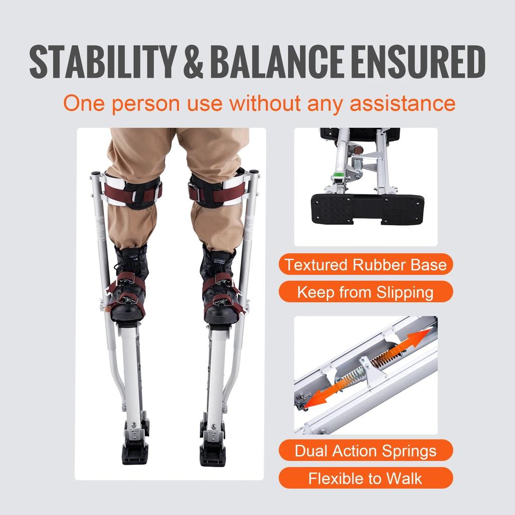 Adjustable Aluminum Drywall Stilts with Knee Pads by HitMyNeed