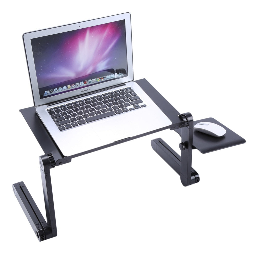 Adjustable Aluminum Laptop Table with Mouse Pad by HitMyNeed