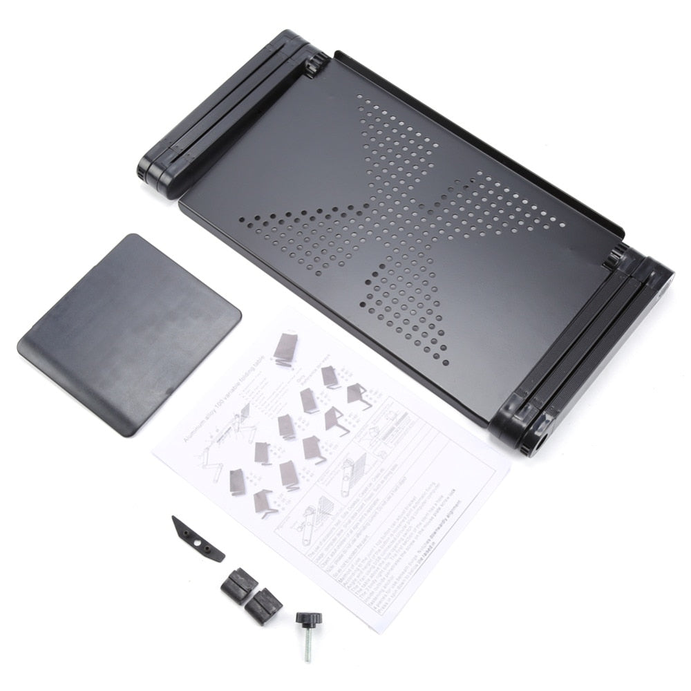 Adjustable Aluminum Laptop Table with Mouse Pad by HitMyNeed