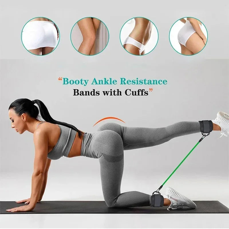 Adjustable Ankle Straps Resistance Bands Set by HitMyNeed