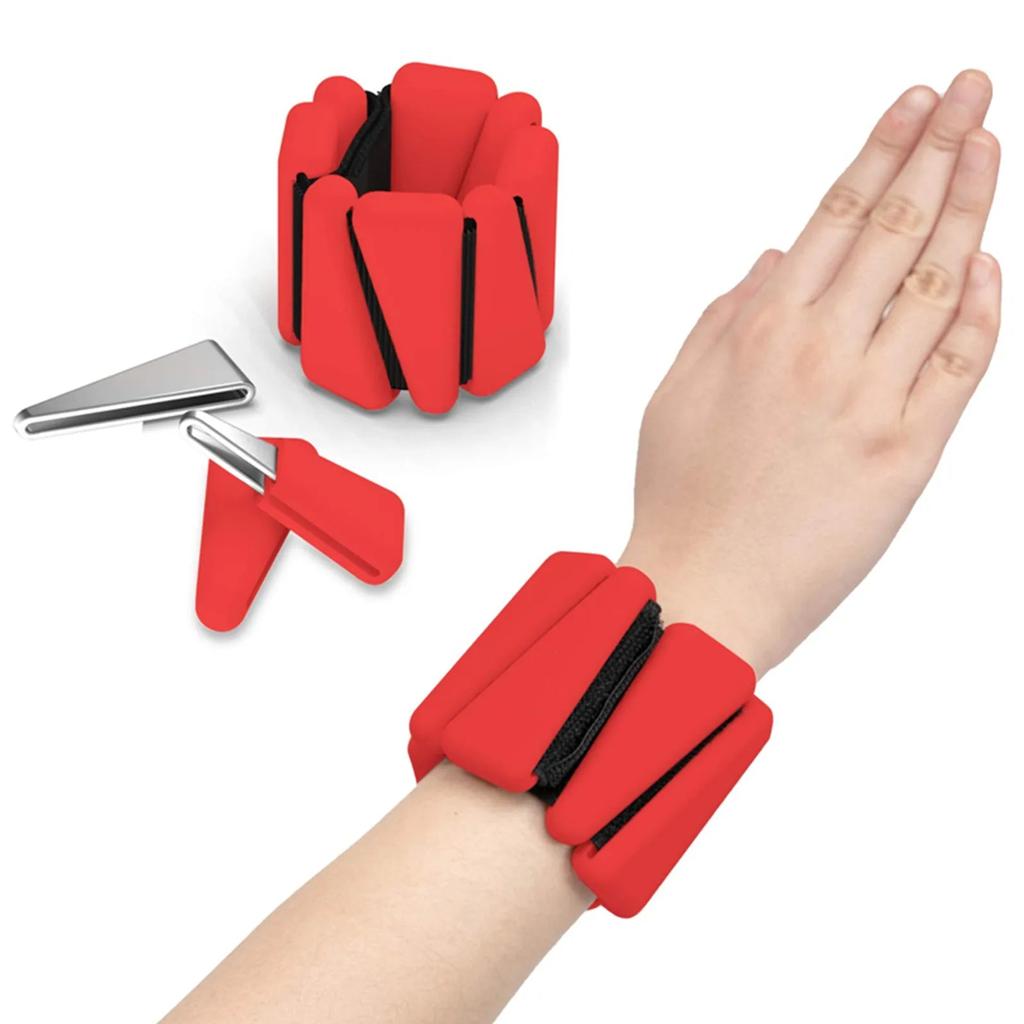 Adjustable Ankle & Wrist Weights for All Workouts red by HitMyNeed