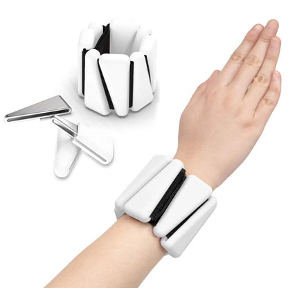 Adjustable Ankle & Wrist Weights for All Workouts white by HitMyNeed