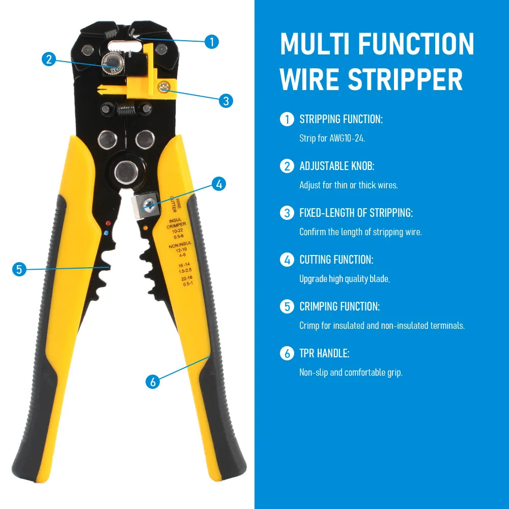 Adjustable Automatic Wire Stripper, Crimper & Cutter by HitMyNeed