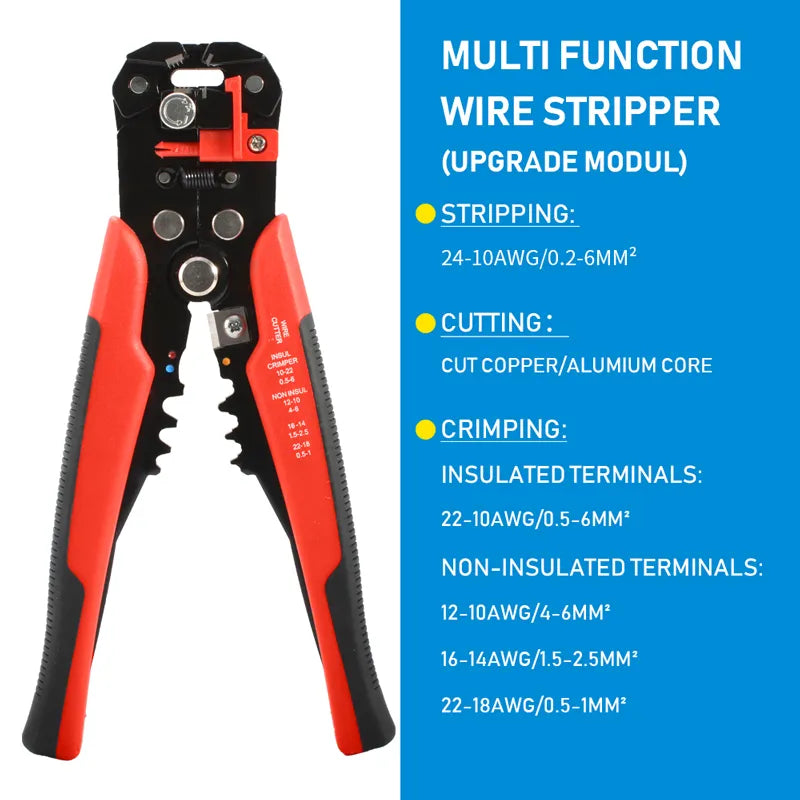 Adjustable Automatic Wire Stripper, Crimper & Cutter upgrade-red by HitMyNeed