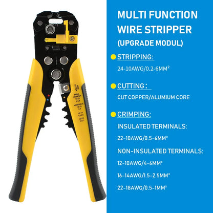 Adjustable Automatic Wire Stripper, Crimper & Cutter upgrade-yellow by HitMyNeed