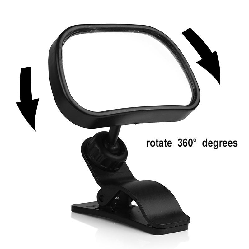 Adjustable Baby Backseat Mirror with Clip & Suction Mount by HitMyNeed