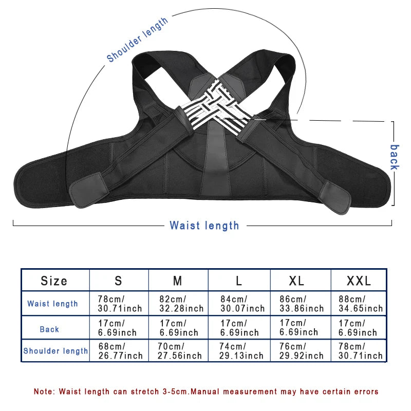 Adjustable Back Brace Posture Corrector for Men & Women by HitMyNeed