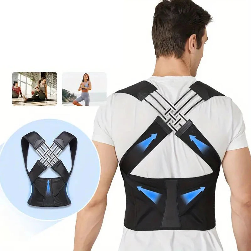 Adjustable Back Brace Posture Corrector for Men & Women m by HitMyNeed
