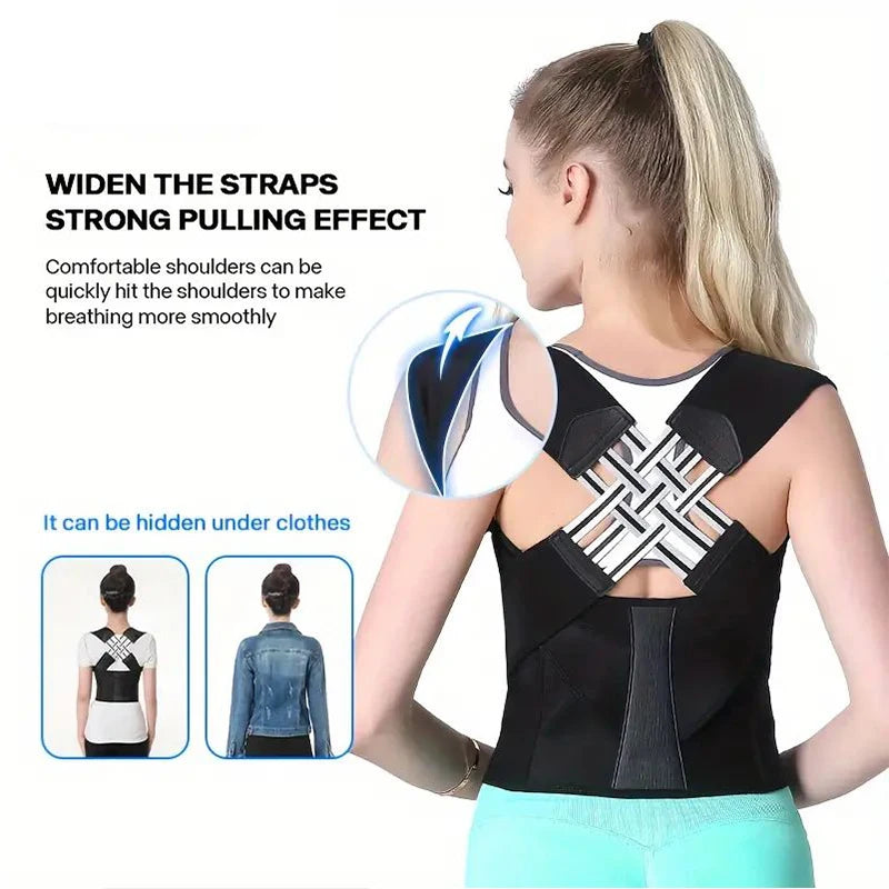 Adjustable Back Brace Posture Corrector for Men & Women s by HitMyNeed