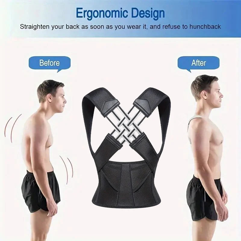 Adjustable Back Brace Posture Corrector for Men & Women xxl by HitMyNeed