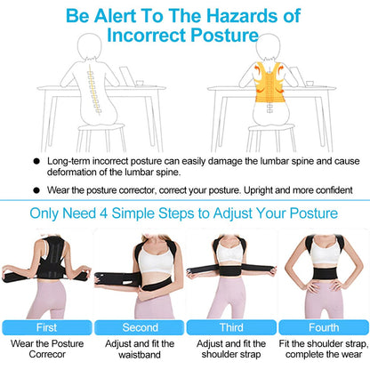 Adjustable Back Posture Corrector Brace for Adults l by HitMyNeed