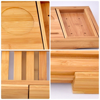 Adjustable Bamboo Bathtub Caddy Tray Shelf by HitMyNeed