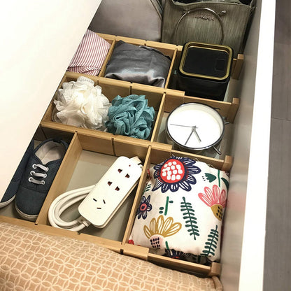 Adjustable Bamboo Drawer Dividers Set (4 Pack) by HitMyNeed