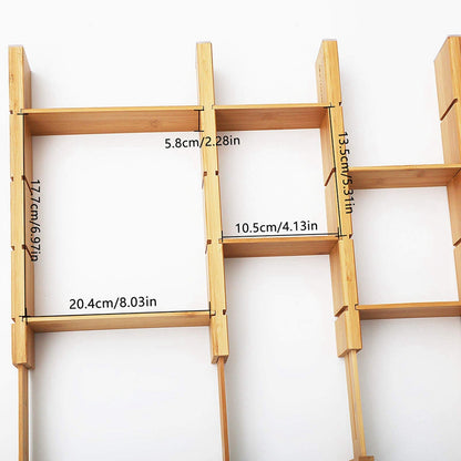 Adjustable Bamboo Drawer Dividers Set (4 Pack) by HitMyNeed