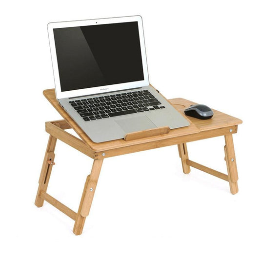Adjustable Bamboo Laptop Bed Table with Cooling Fans by HitMyNeed