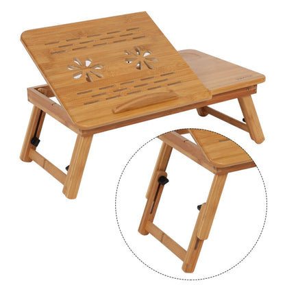 Adjustable Bamboo Laptop Lap Desk with Foldable Legs by HitMyNeed