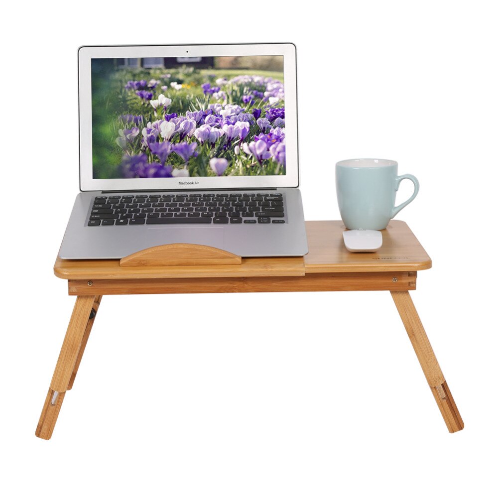 Adjustable Bamboo Laptop Table with Drawer by HitMyNeed