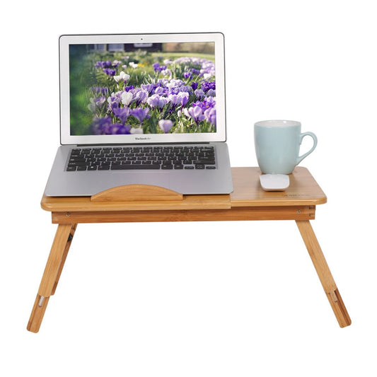 Adjustable Bamboo Laptop Table with Drawer by HitMyNeed