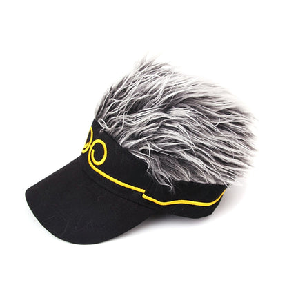 Adjustable Baseball Cap with Spiked Hair Wig 17 by HitMyNeed