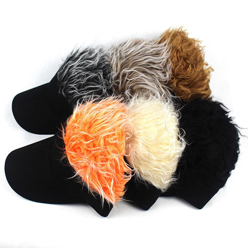 Adjustable Baseball Cap with Spiked Hair Wig by HitMyNeed