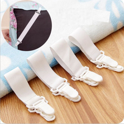 Adjustable Bed Sheet Clips and Straps, Set of 4 by HitMyNeed