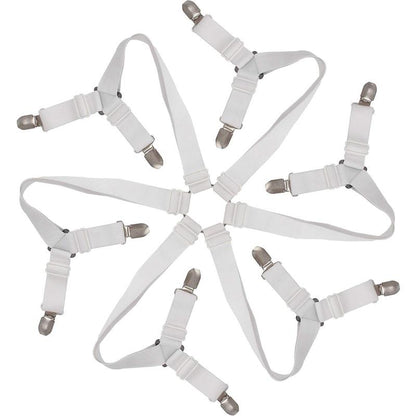 Adjustable Bed Sheet Fasteners with 12 Clips by HitMyNeed