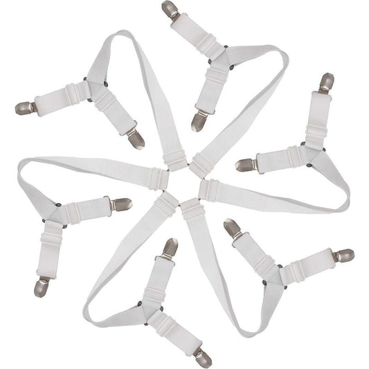 Adjustable Bed Sheet Fasteners with 12 Clips by HitMyNeed