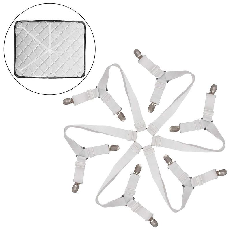 Adjustable Bed Sheet Fasteners with 12 Clips by HitMyNeed