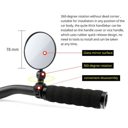 Adjustable Bicycle Handlebar Side Mirror by HitMyNeed