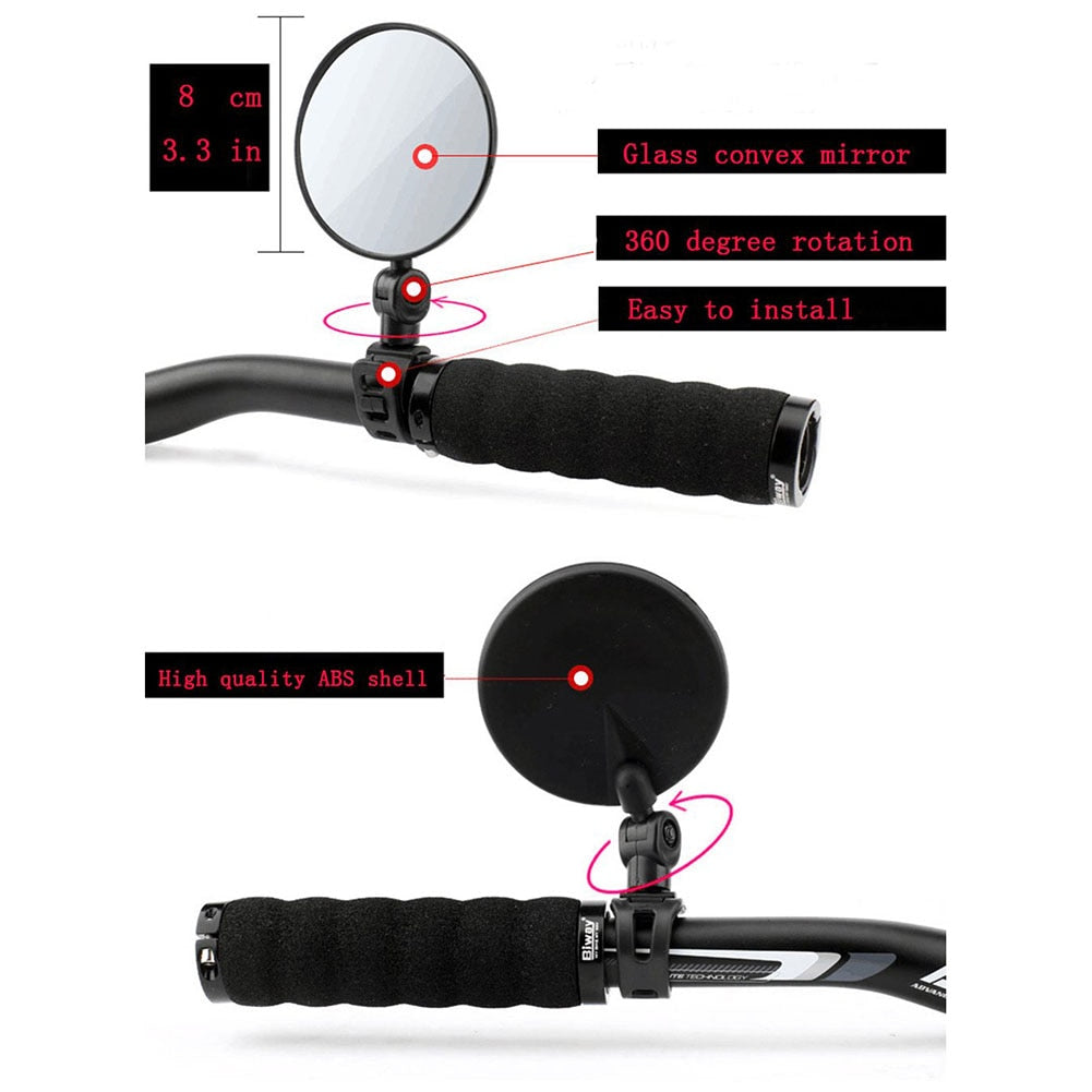 Adjustable Bike Handlebar Rearview Mirror 8cm by HitMyNeed