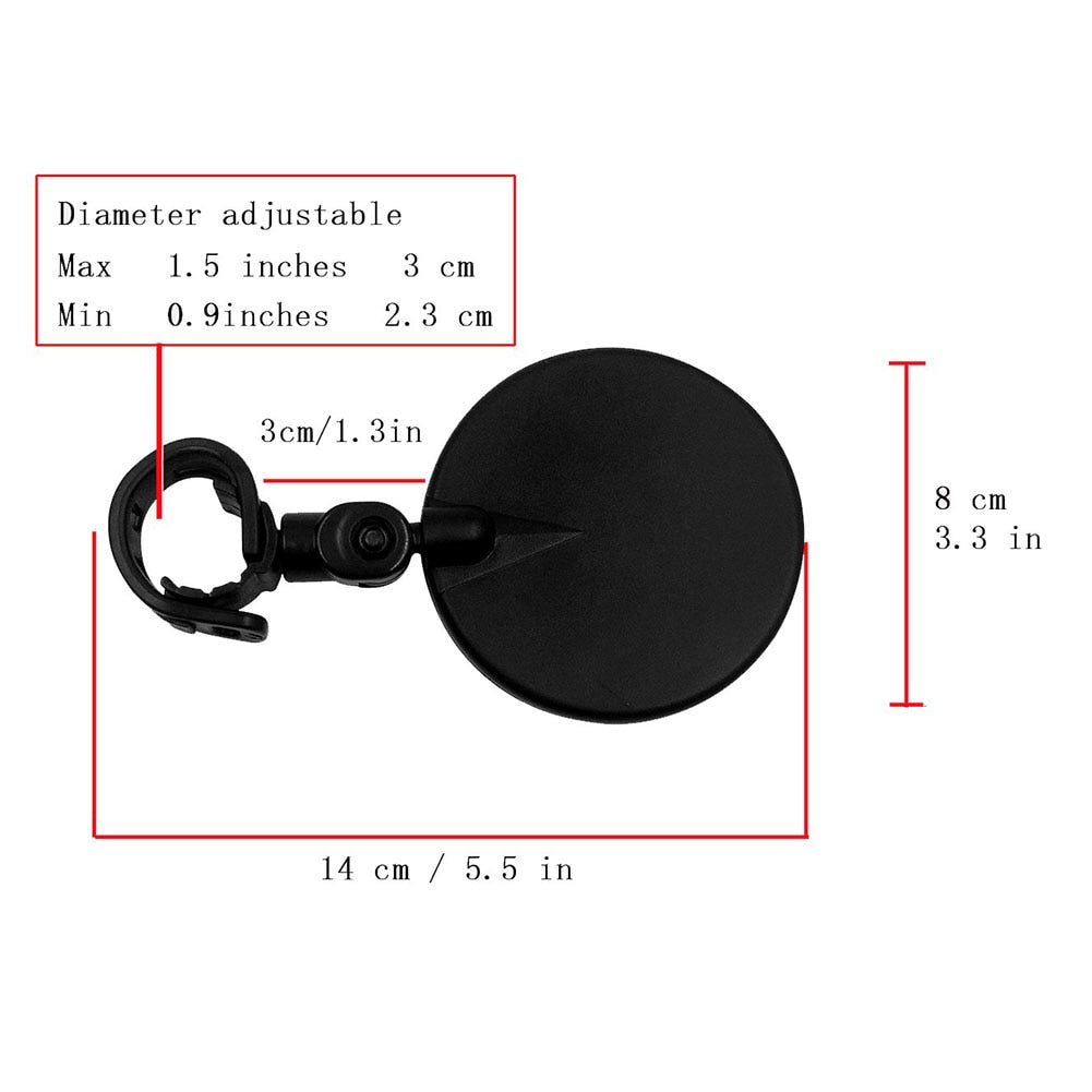 Adjustable Bike Handlebar Rearview Mirror 8cm by HitMyNeed