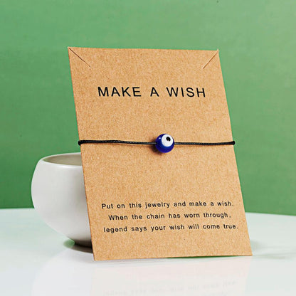 Adjustable Blue Evil Eye Wish Bracelet by HitMyNeed