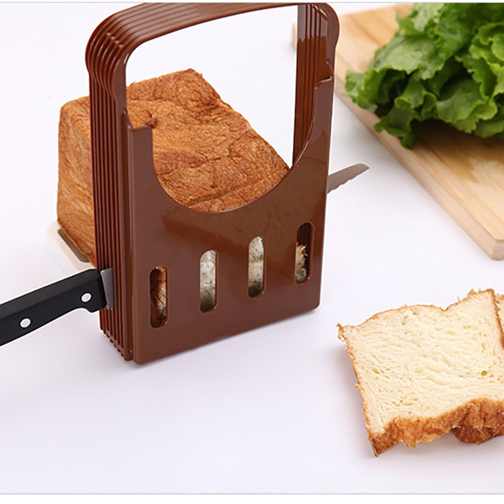 Adjustable Bread Slicing Guide with Crumb Tray by HitMyNeed