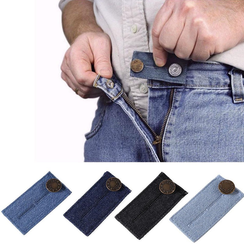 Adjustable Button Extenders for Jeans (4-Pack) by HitMyNeed