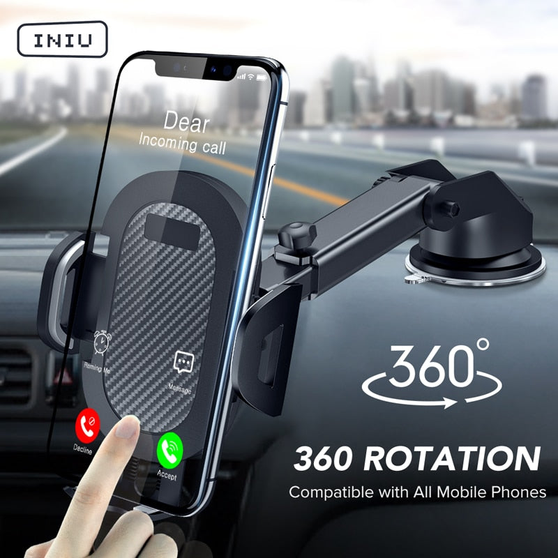 Adjustable Car Phone Cradle with Strong Suction Mount by HitMyNeed