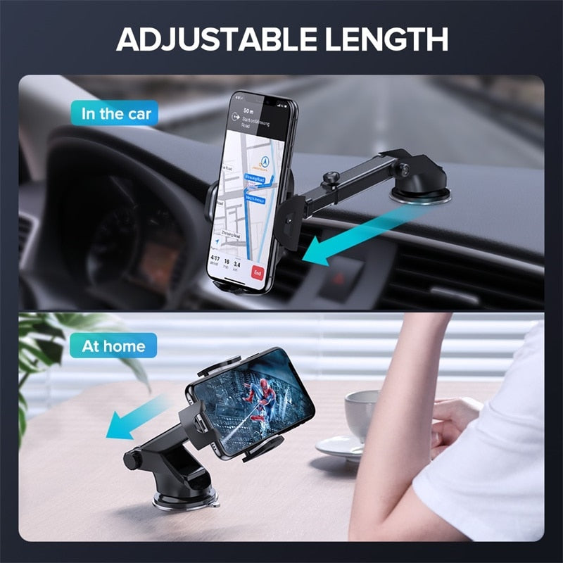 Adjustable Car Phone Cradle with Strong Suction Mount by HitMyNeed
