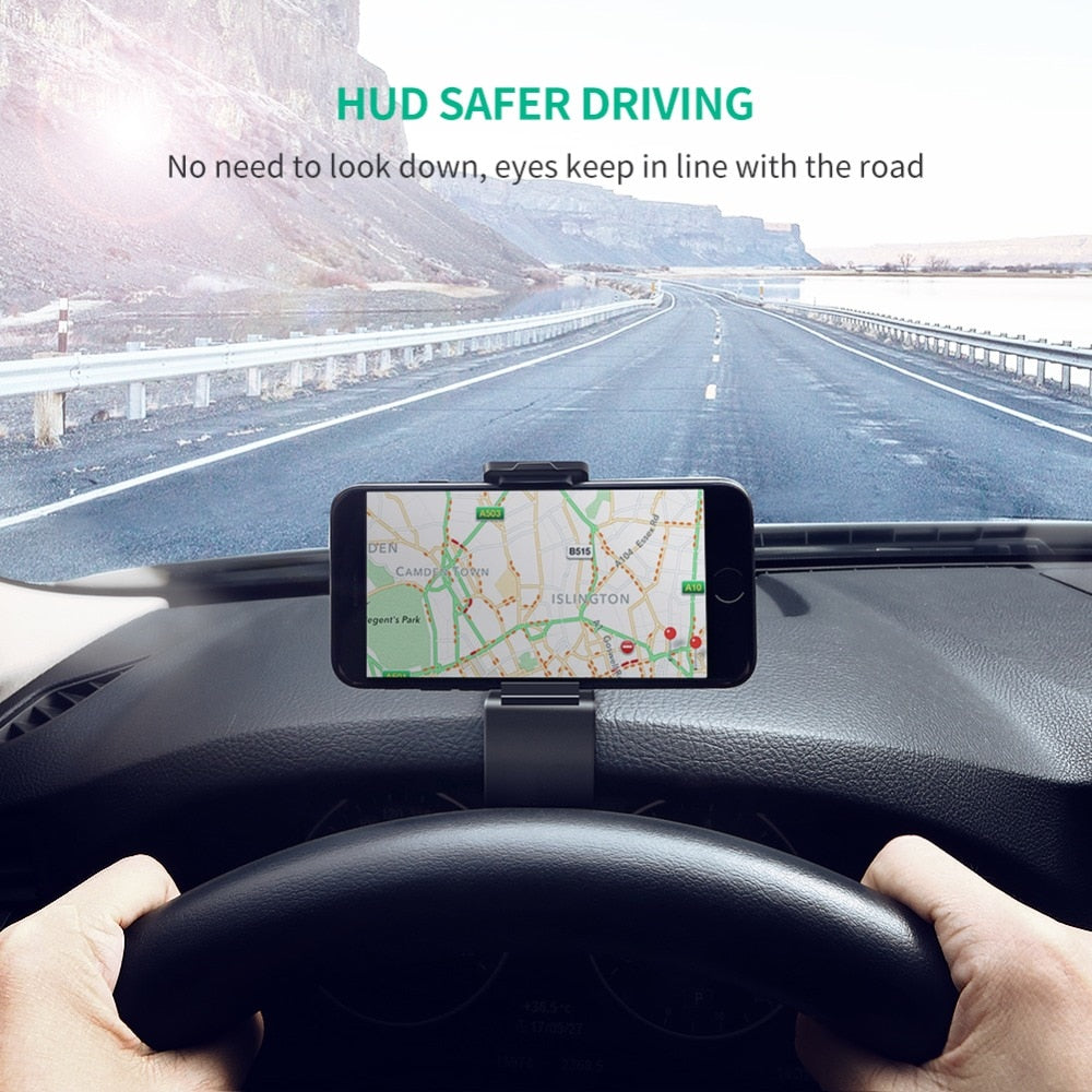 Adjustable Car Phone Holder with Dashboard Clip by HitMyNeed
