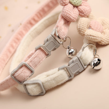 Adjustable Cat Flower Collar with Bell by HitMyNeed