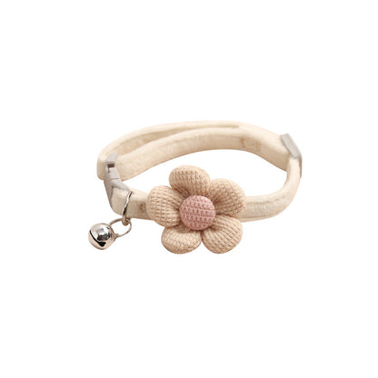 Adjustable Cat Flower Collar with Bell by HitMyNeed