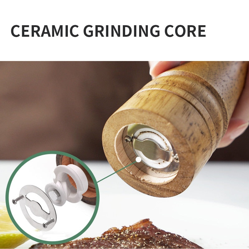 Adjustable Ceramic Core Salt & Pepper Grinder Set by HitMyNeed
