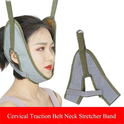 Adjustable Cervical Traction Neck Stretcher Belt gray by HitMyNeed